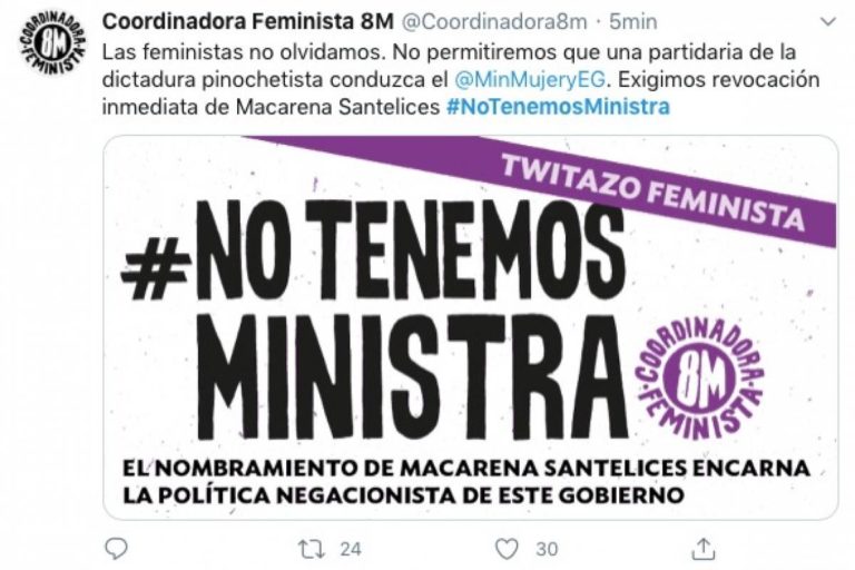 Javiera Manzi sobre nueva Ministra de Sernameg: “Exigiremos su destitución”.