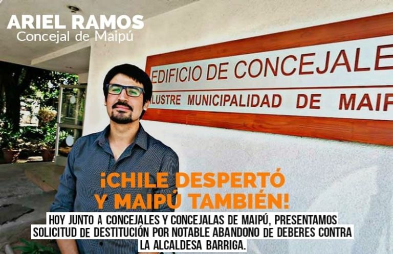 Concejales de Maipú piden al tribunal electoral destitución de alcaldesa Barriga por notable abandono de deberes