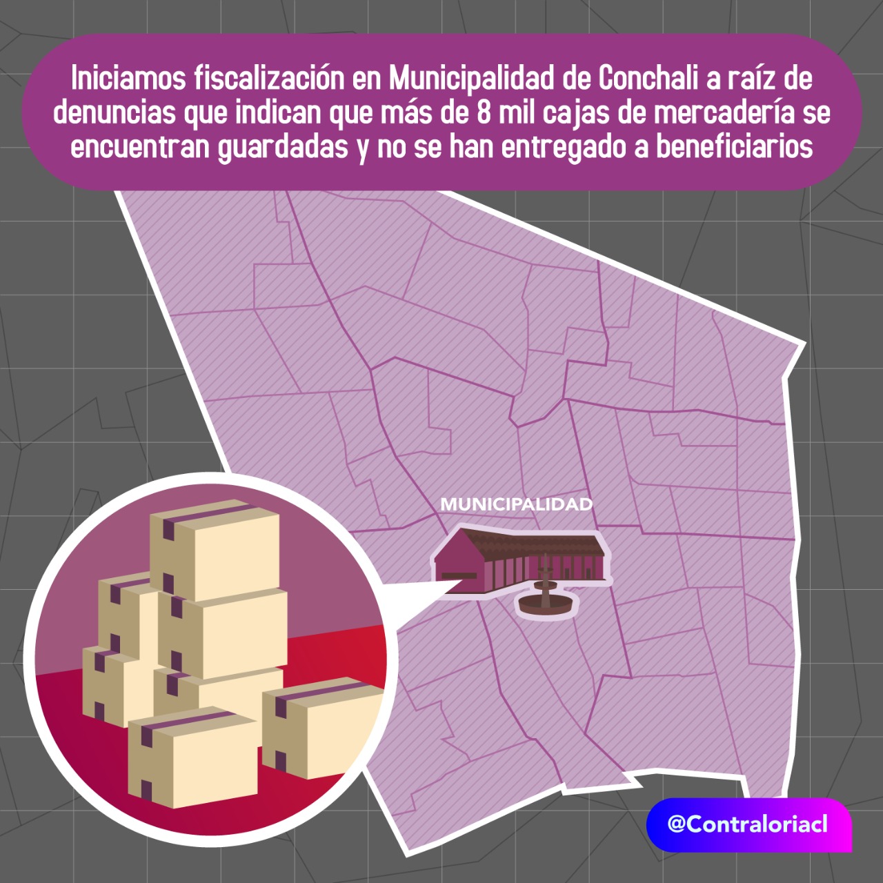 Conchalí: Entregan a Contraloría antecedentes sobre las miles de cajas de mercadería guardadas. Se inició investigación Conchalí: Entregan a Contraloría antecedentes sobre las miles de cajas de mercadería guardadas. Se inició investigación