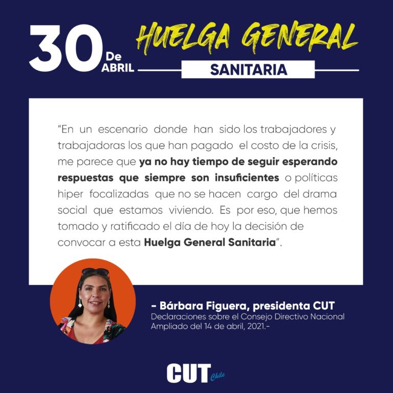 Bárbara Figueroa argumenta convocatoria a huelga nacional sanitaria para el 30 de abril