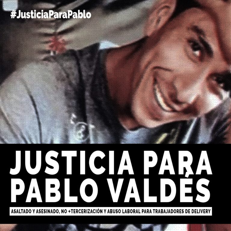 Juventudes:  #JusticiaParaPabloValdés demanda  seguro para trabajadores de reparto.