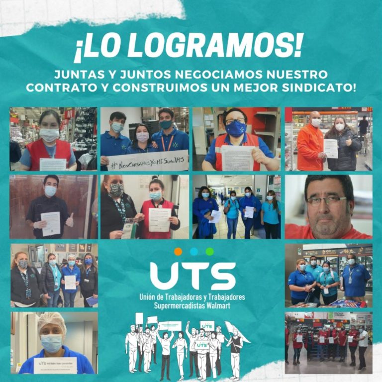 UTS y Sindicato Nacional Interempresa de Los Ángeles cierran Negociación Colectiva Reglada con Walmart Chile