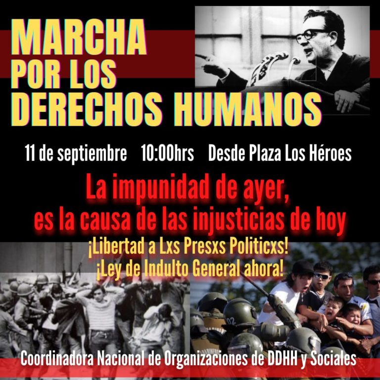 Convocan a marchar este 11 de septiembre por verdad, memoria, justicia y la libertad de los presos políticos