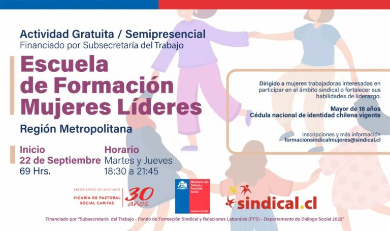 Pastoral social invita a participar de escuela de formación sindical en Santiago y El Maule