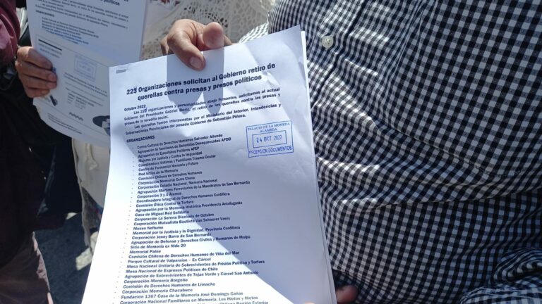 Cientos de Organizaciones de DDHH firman carta por la libertad de los presos políticos de la revuelta