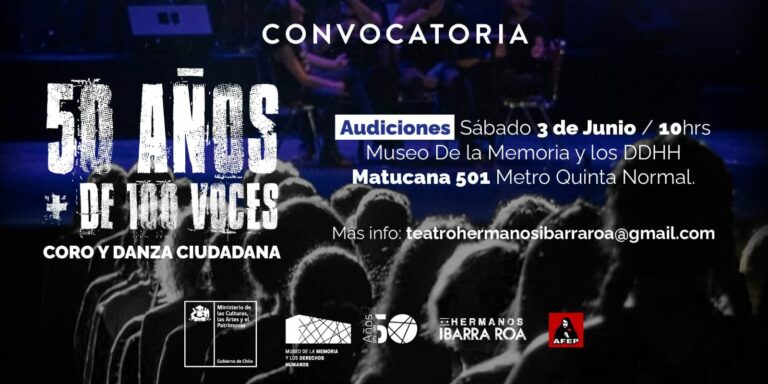 “Danza y Coro Ciudadano 50 Años + de 100 Voces” invita a participar de un homenaje escénico por las víctimas de la dictadura