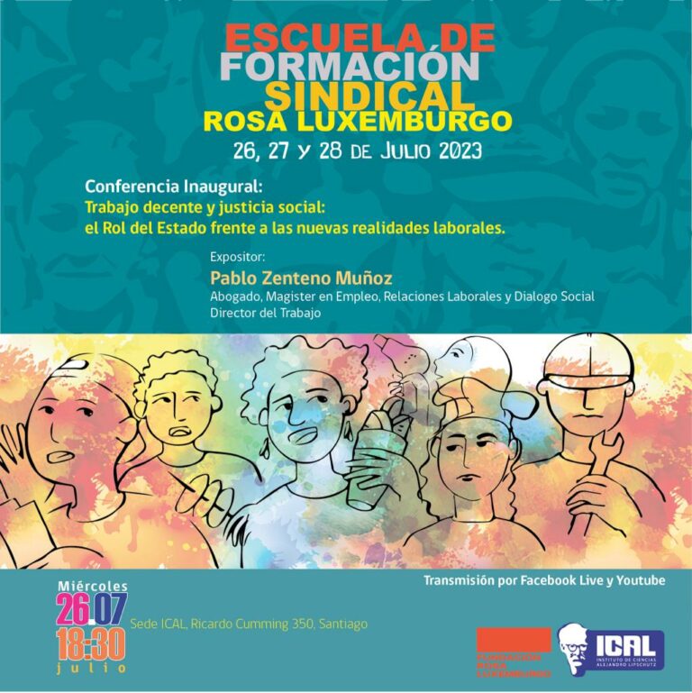 Escuela sindical Rosa de Luxemburgo profundizará en trabajo decente y rol del Estado