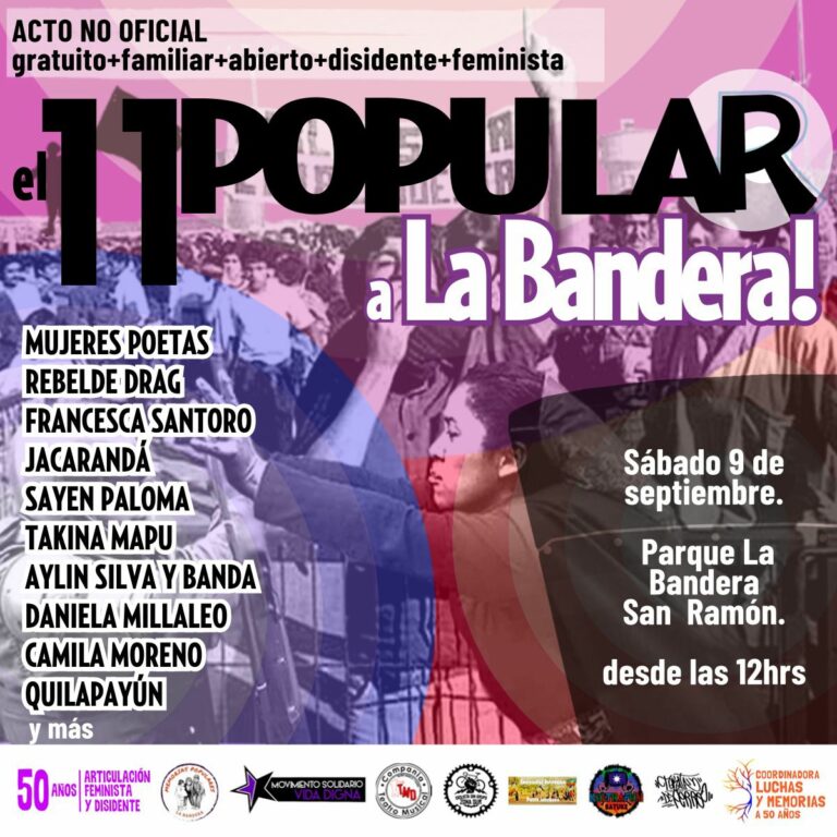 Coordinadora Feminista 8M convoca “11 Popular: el acto no oficial” este sábado 9 en el Parque La Bandera