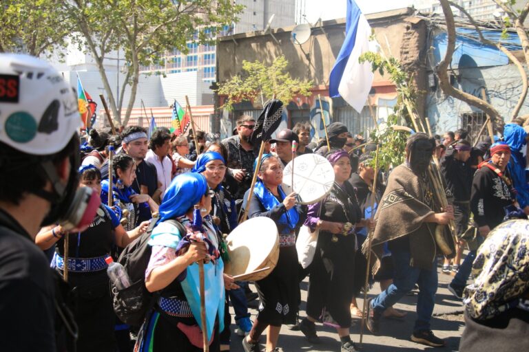 Marcha por la resistencia mapuche y los pueblos originarios en Santiago