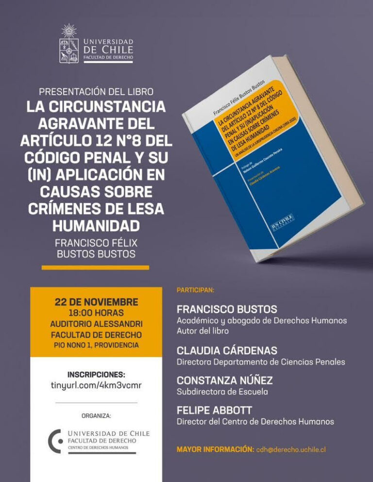 Publican libro que busca cambiar jurisprudencia en DD.HH.