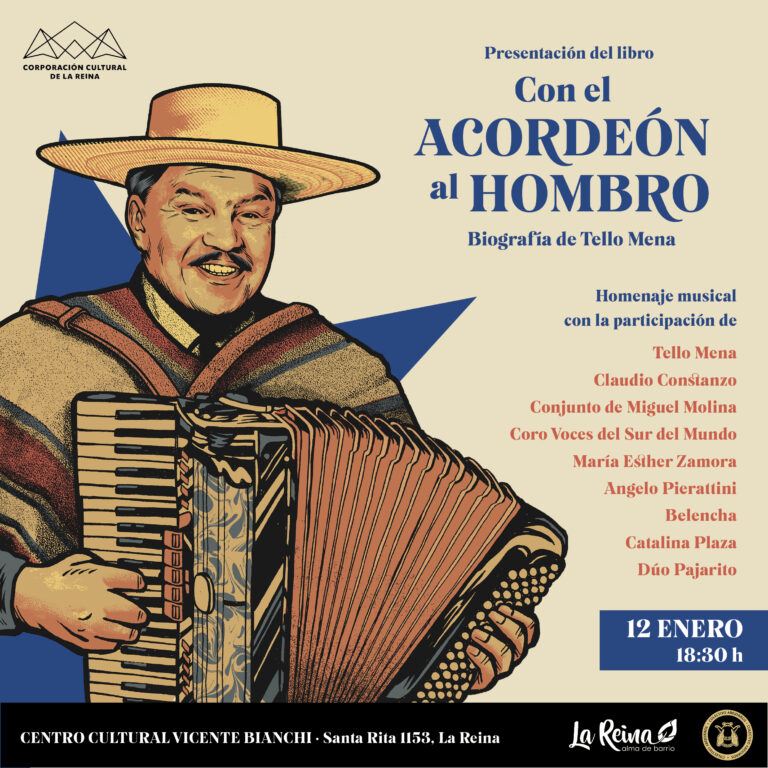 Libro “Con el acordeón al hombro. Biografía de Tello Mena” se lanza este viernes en La Reina