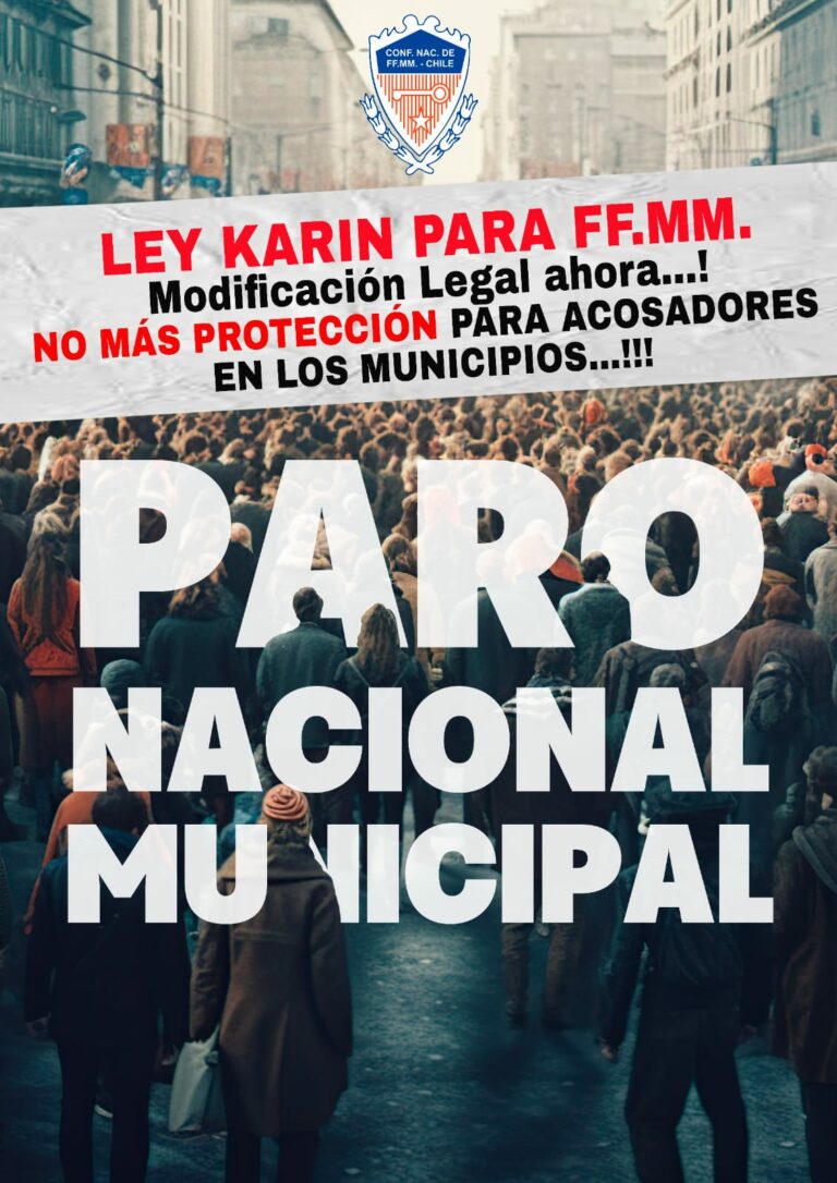 Trabajadores municipales sin ley Karin llaman a paro nacional