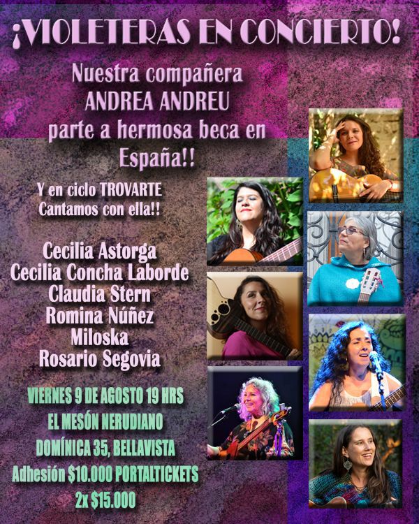 Colectivo Violeteras Herencia Rebelde se presentan en el Mesón Nerudiano