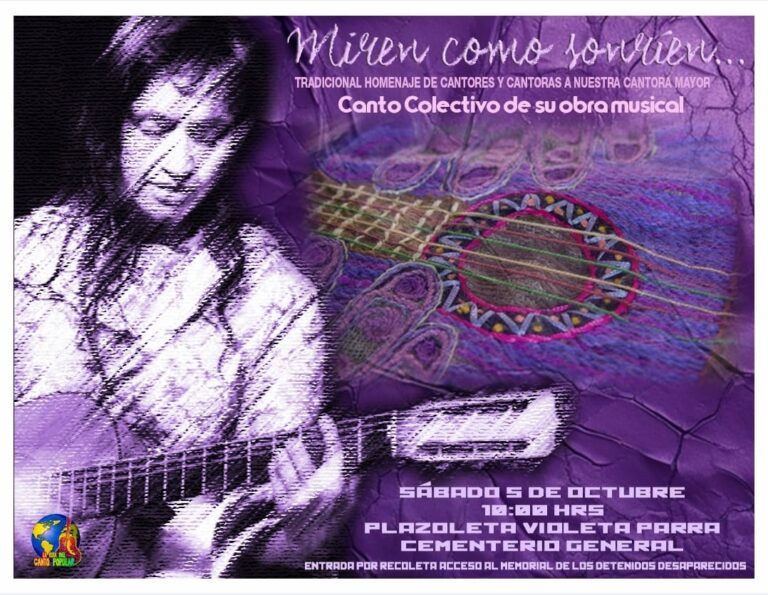 Cantoras y cantores rinden homenaje a Violeta Parra, a 107 años de su natalicio