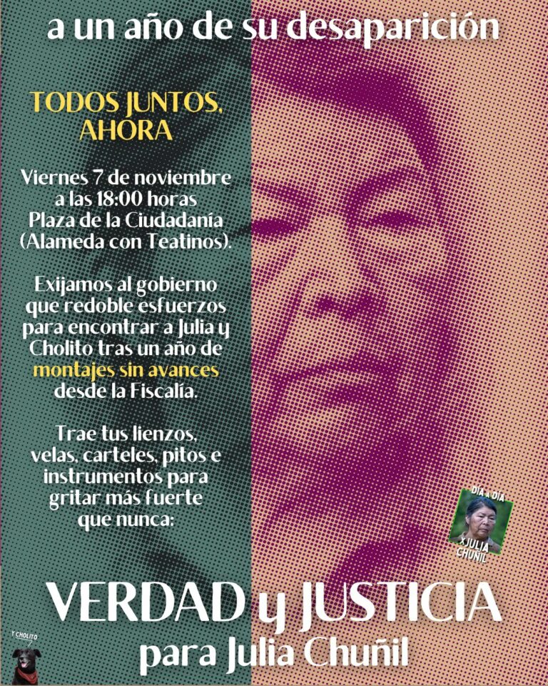 [Podcast] Con masivo y amplio apoyo se anuncian movilizaciones a 1 año de la desaparición forzada de la defensora ambiental mapuche Julia Chuñil