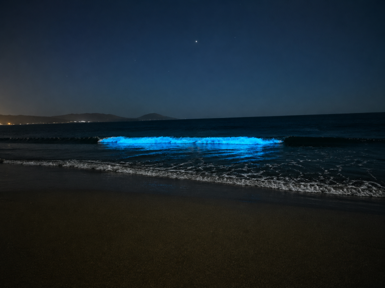 Guanaqueros se ilumina de azul: el fenómeno natural que sorprende y atrae miradas
